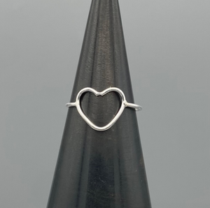 Silver Open Heart Ring