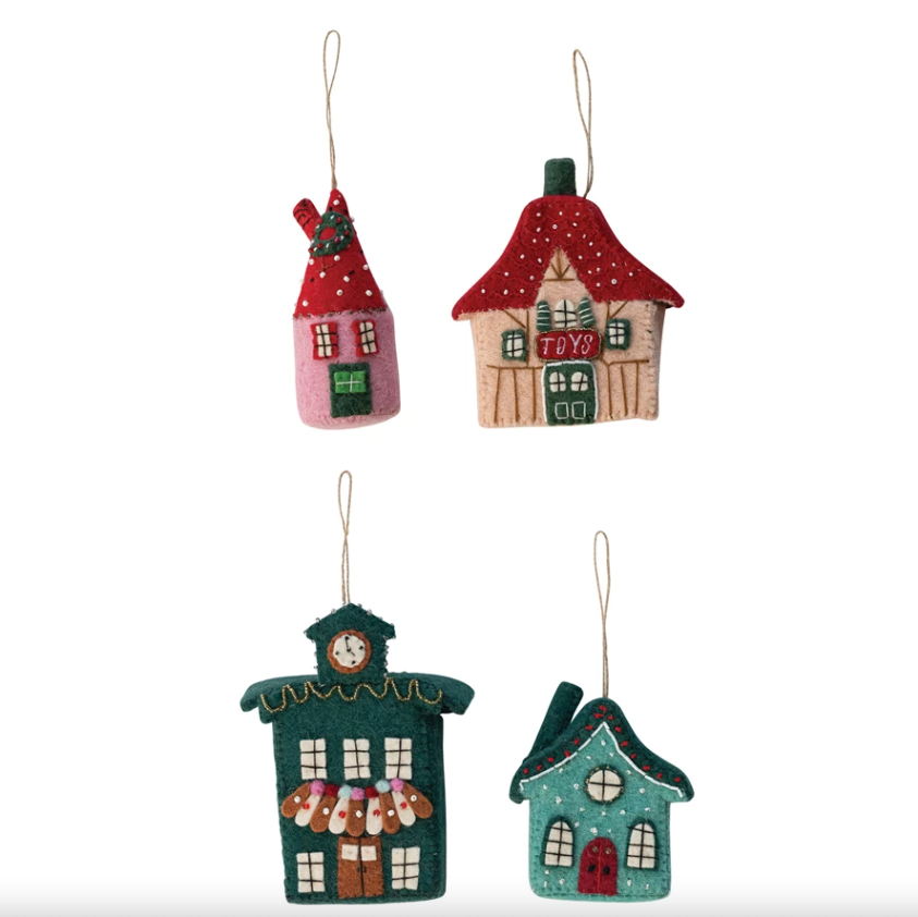 Wool Felt North Pole Village Ornament