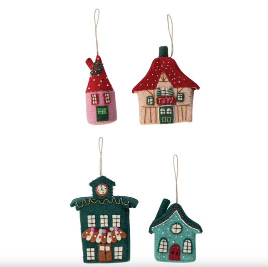 Wool Felt North Pole Village Ornament