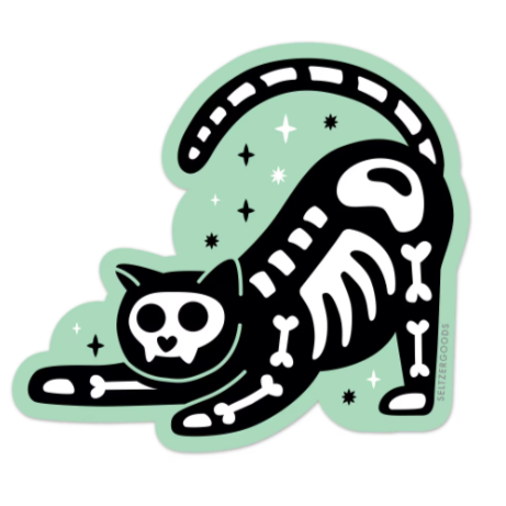 Skeleton Cat Sticker