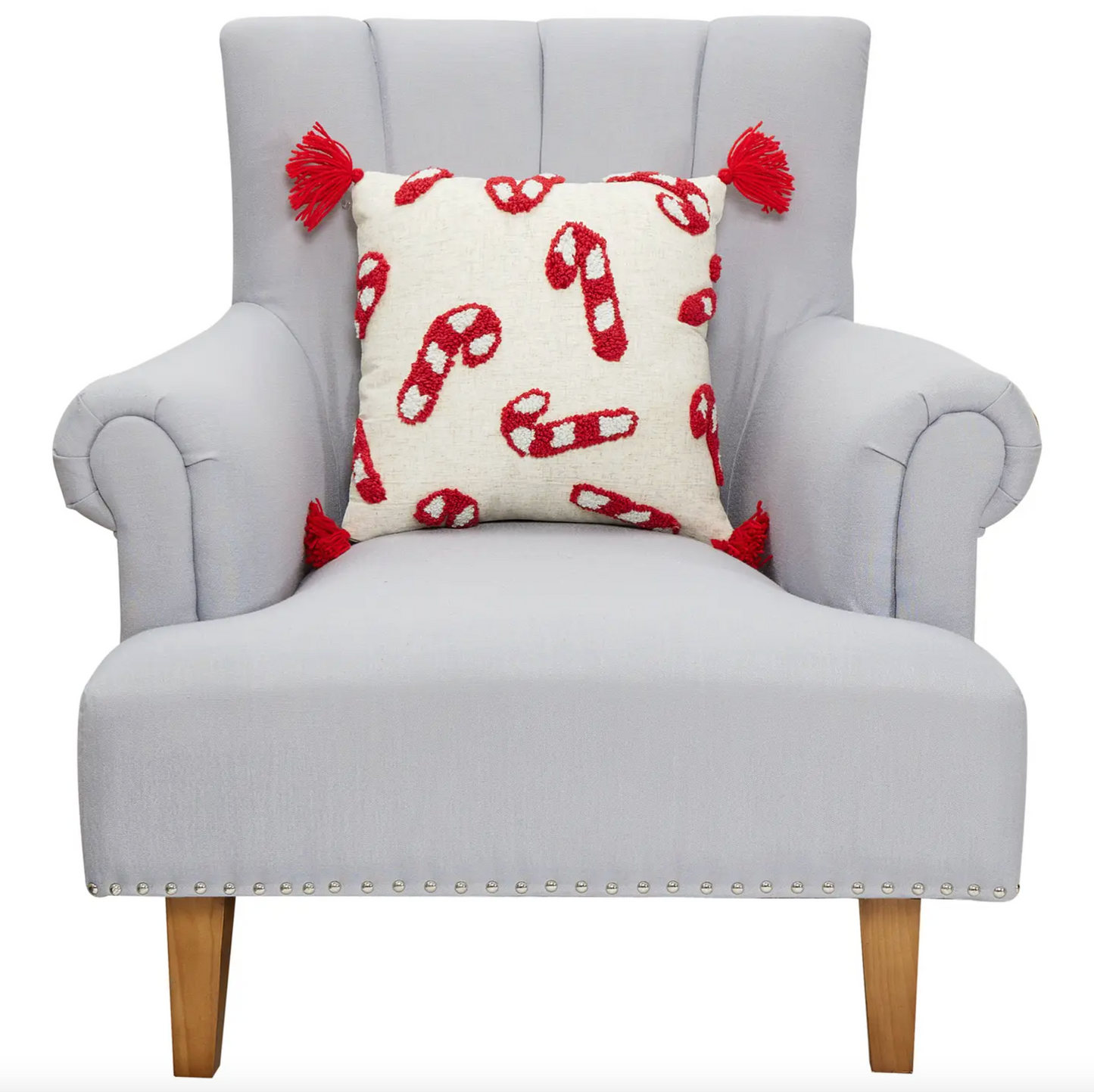 Candy Canes w/ Tassels Pillow