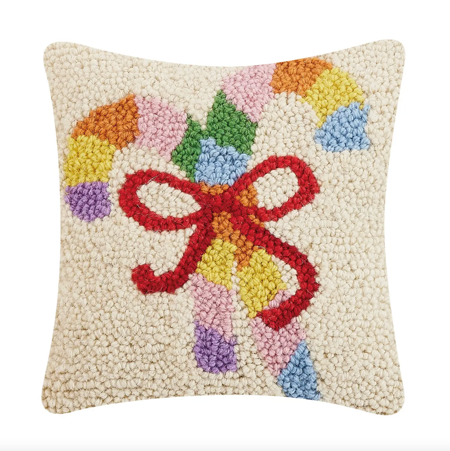 Rainbow Candy Cane Hook Pillow