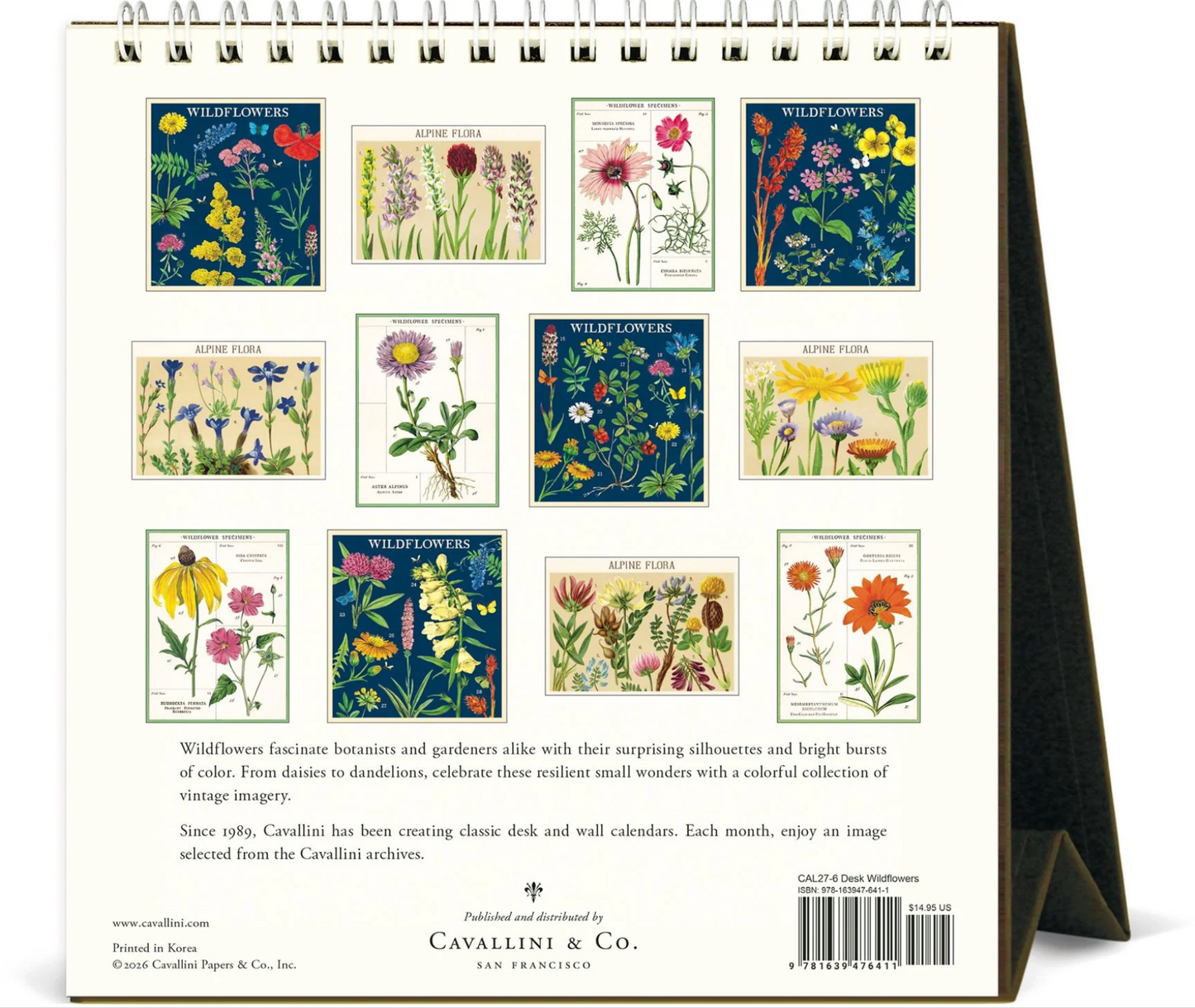 Cavallini & Co. 2027 Desk Calendar - Wildflowers