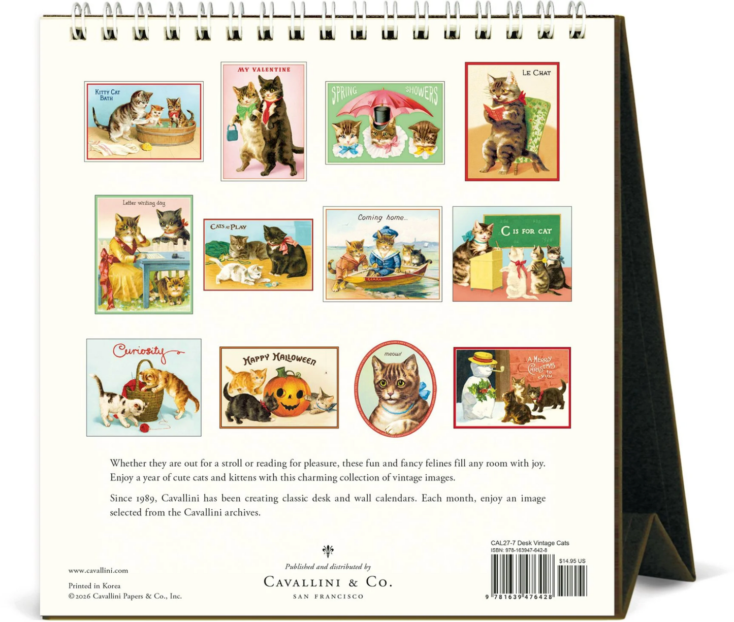 Cavallini & Co. 2027 Desk Calendar - Vintage Cats