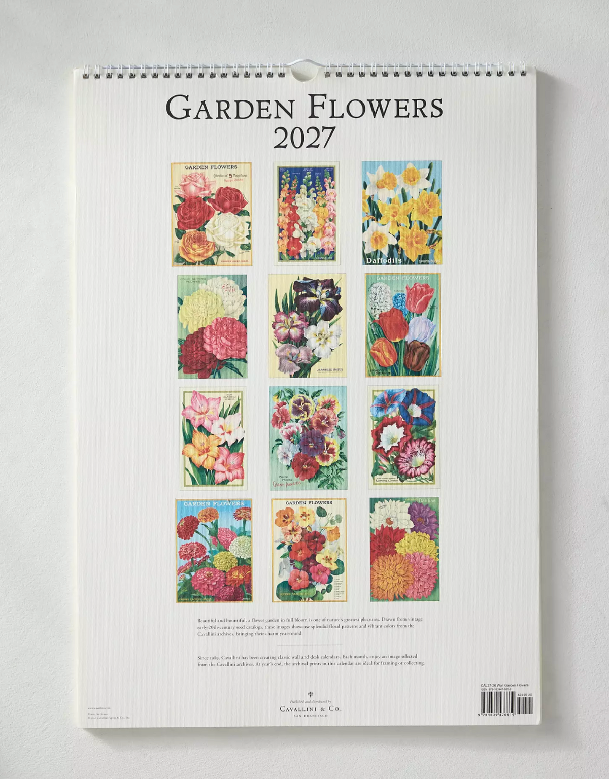 Cavallini & Co. 2027 Wall Calendar - Garden Flowers