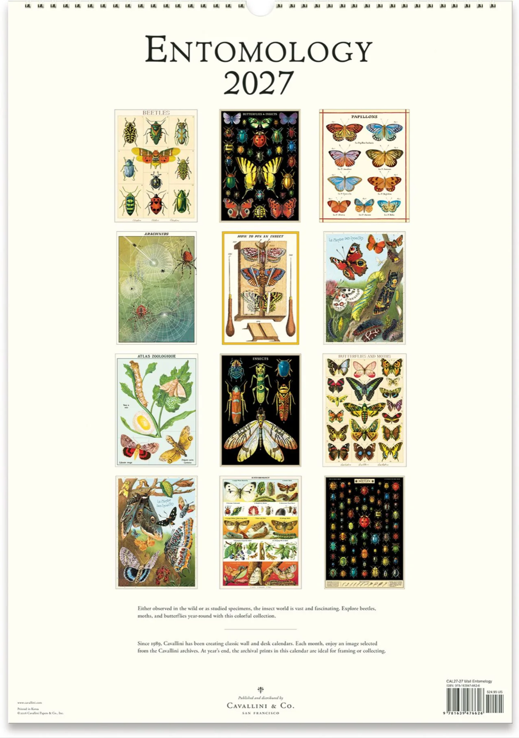 Cavallini & Co. 2027 Wall Calendar - Entomology