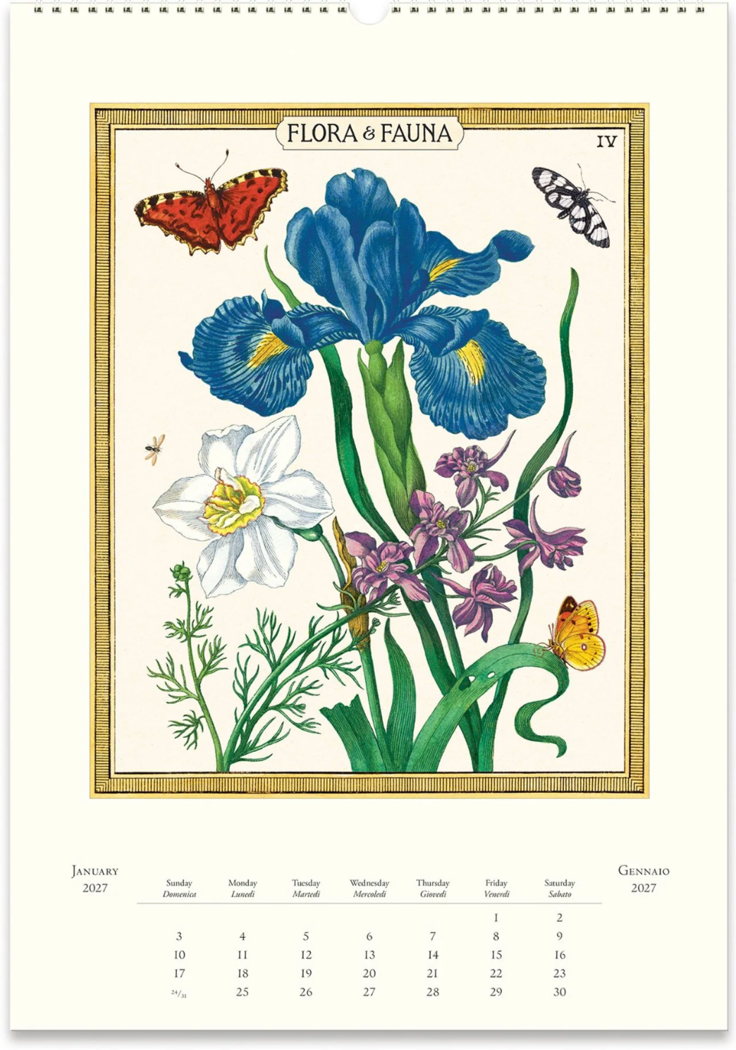 Cavallini & Co. 2027 Wall Calendar - Flora & Fauna
