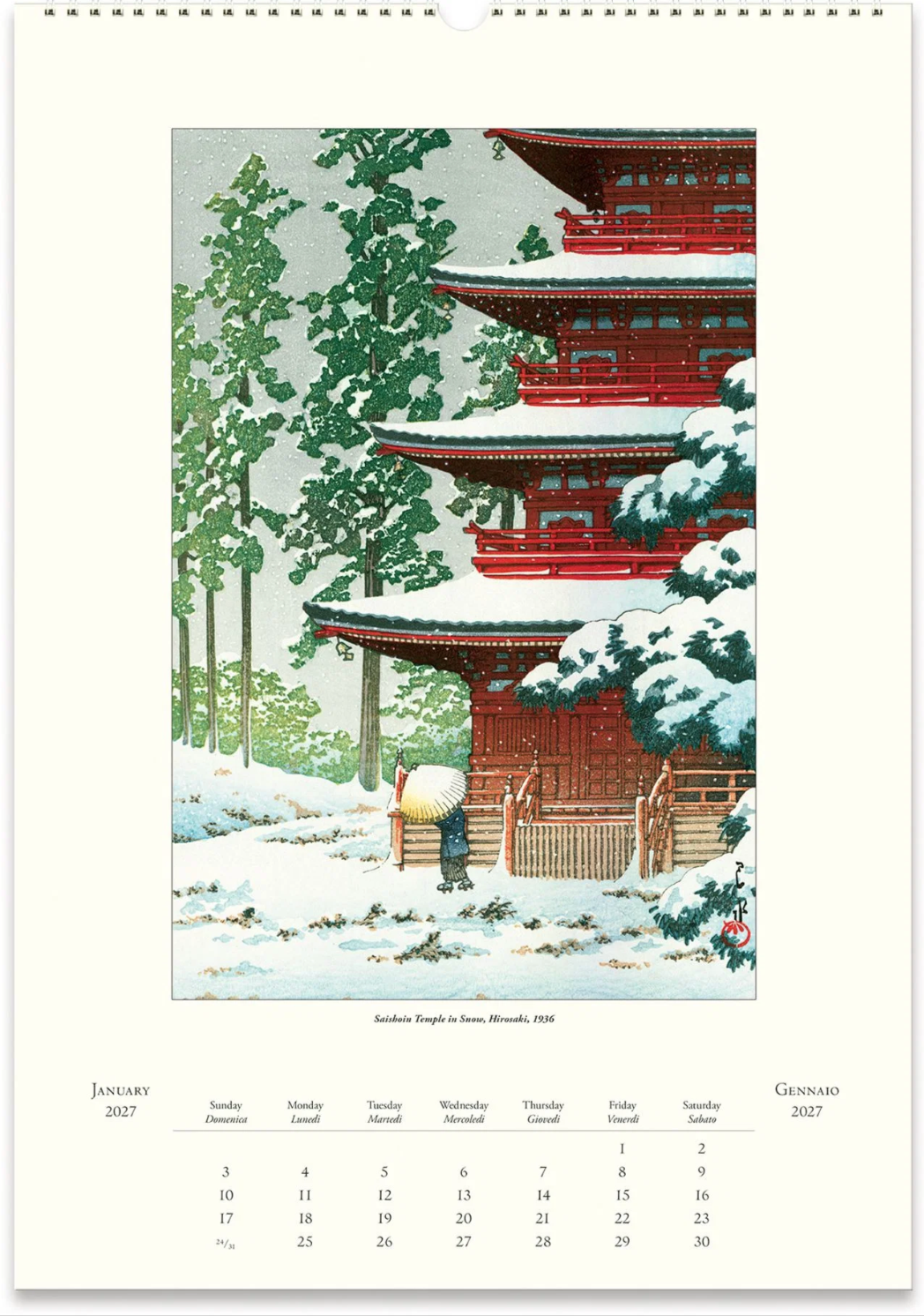 Cavallini & Co. 2027 Wall Calendar - Japanese Woodblocks
