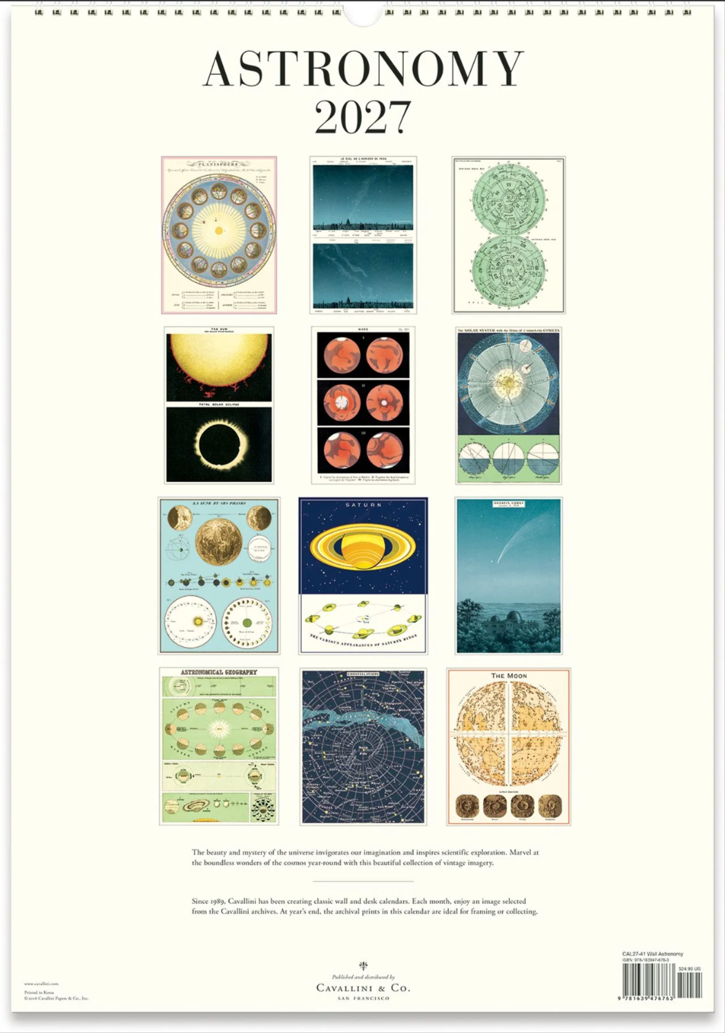 Cavallini & Co. 2027 Wall Calendar - Astronomy