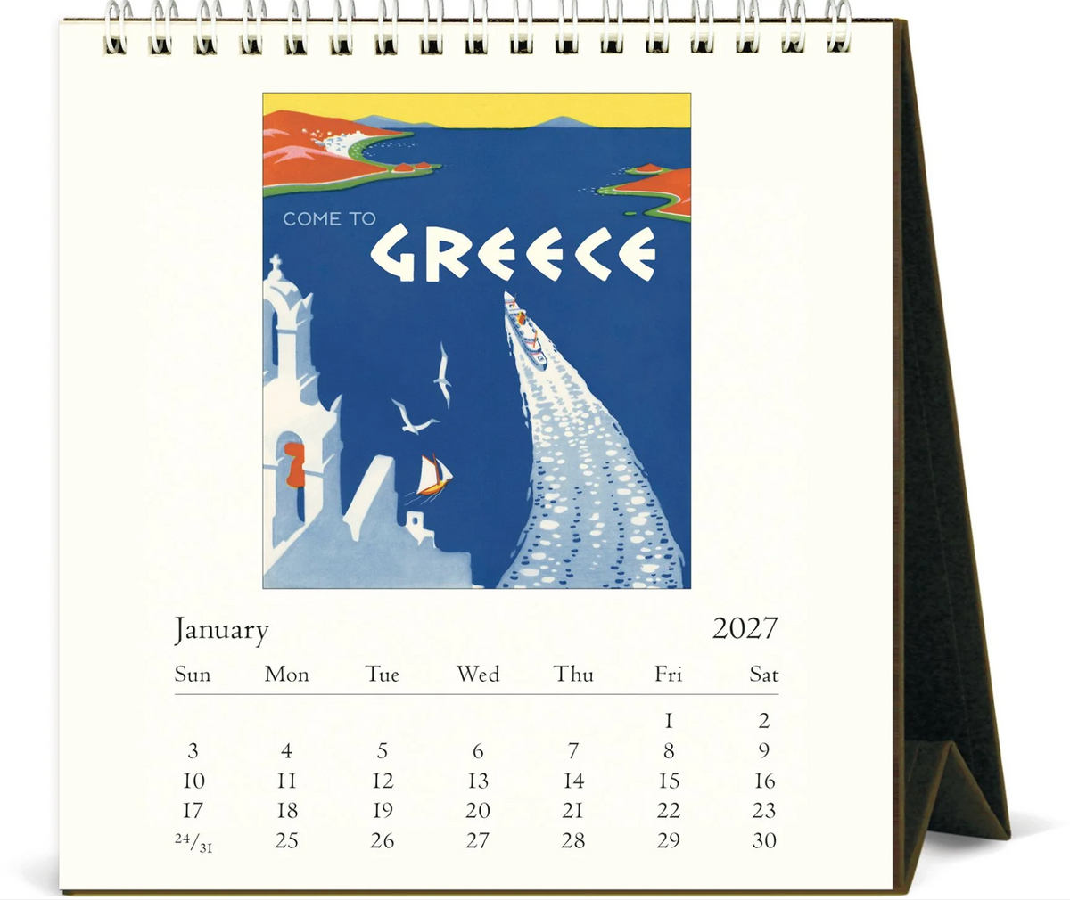 Cavallini & Co. 2027 Desk Calendar - Vintage Travel