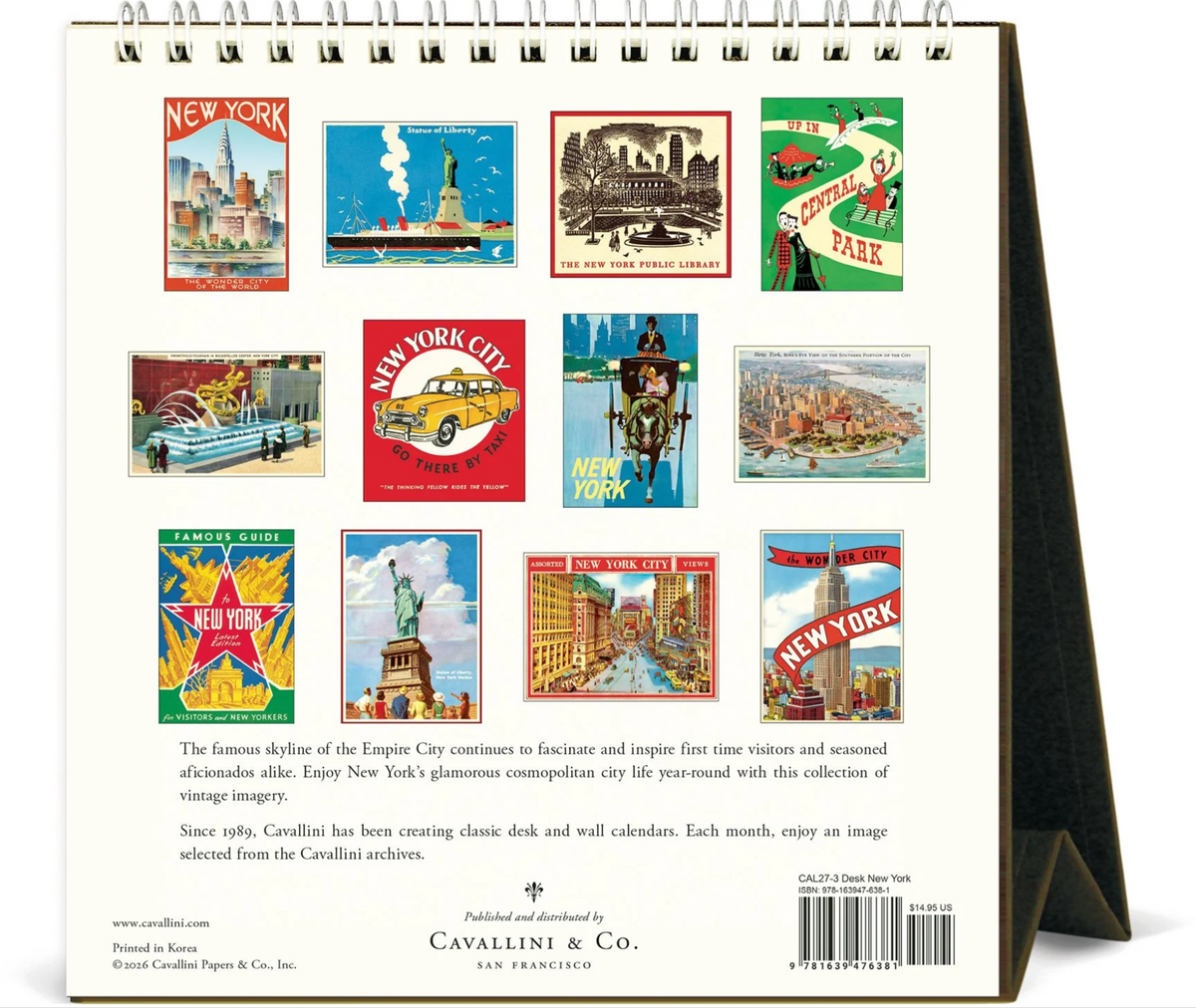 Cavallini & Co. 2027 Desk Calendar - New York