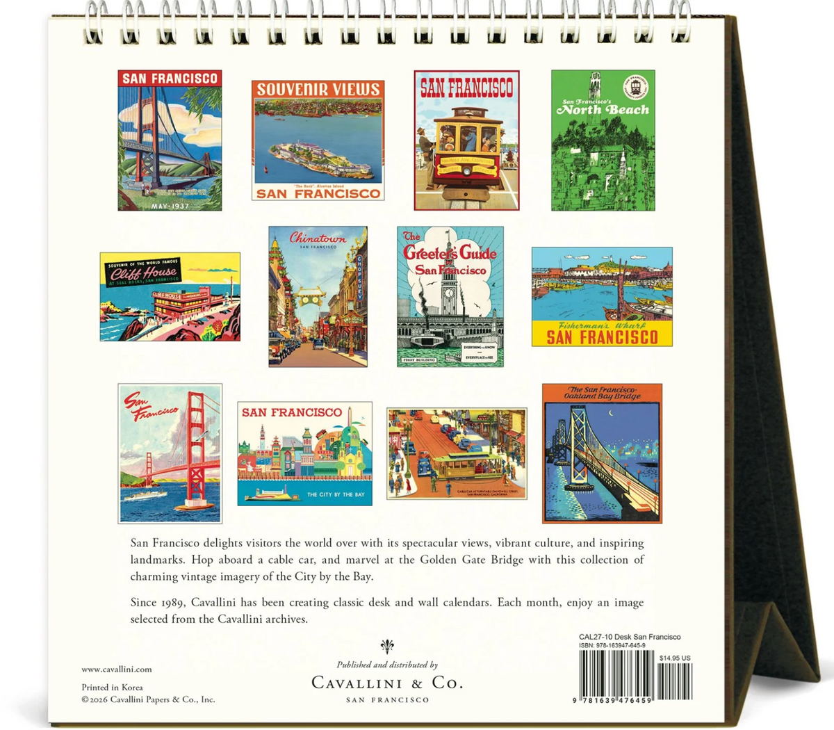 Cavallini & Co. 2027 Desk Calendar - San Francisco