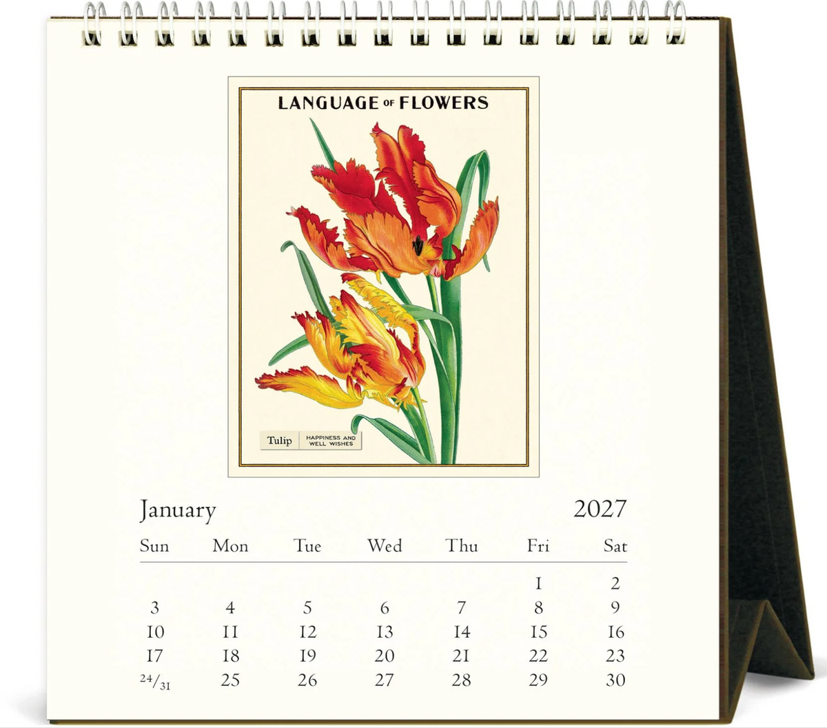 Cavallini & Co. 2027 Desk Calendar - Language of Flowers