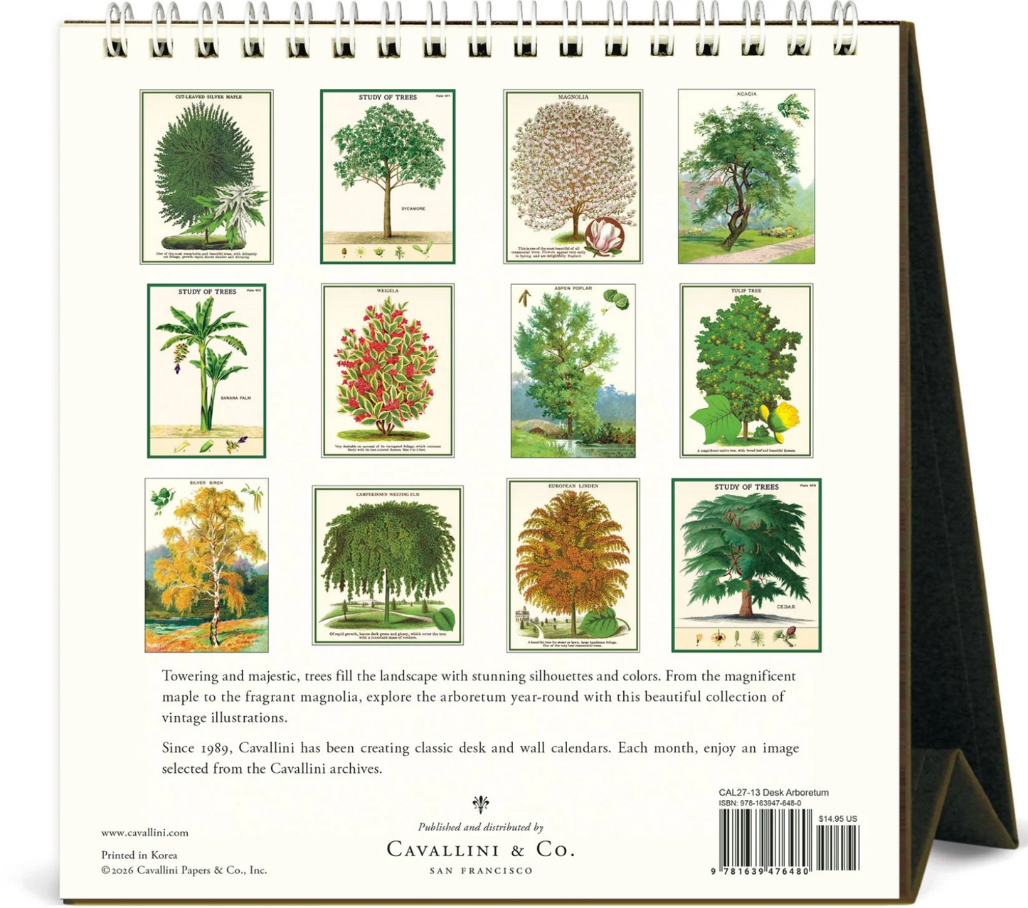Cavallini & Co. 2027 Desk Calendar - Arboretum