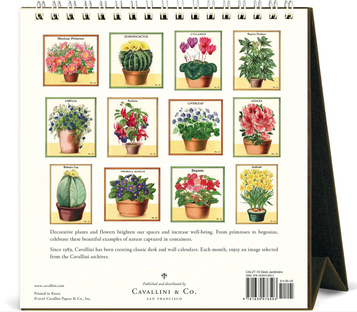 Cavallini & Co. 2027 Desk Calendar - Jardiniere