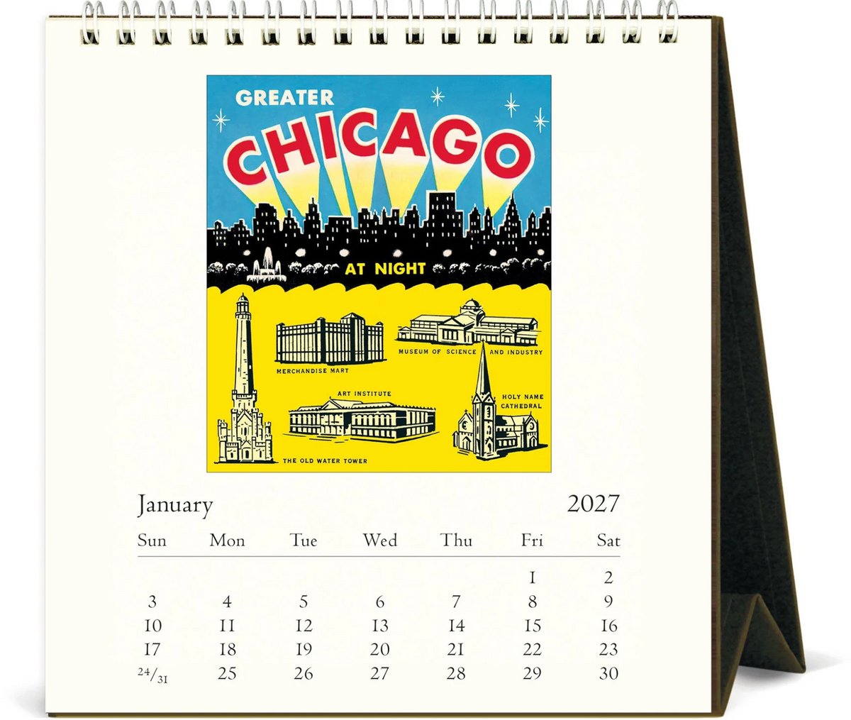 Cavallini & Co. 2027 Desk Calendar - Chicago