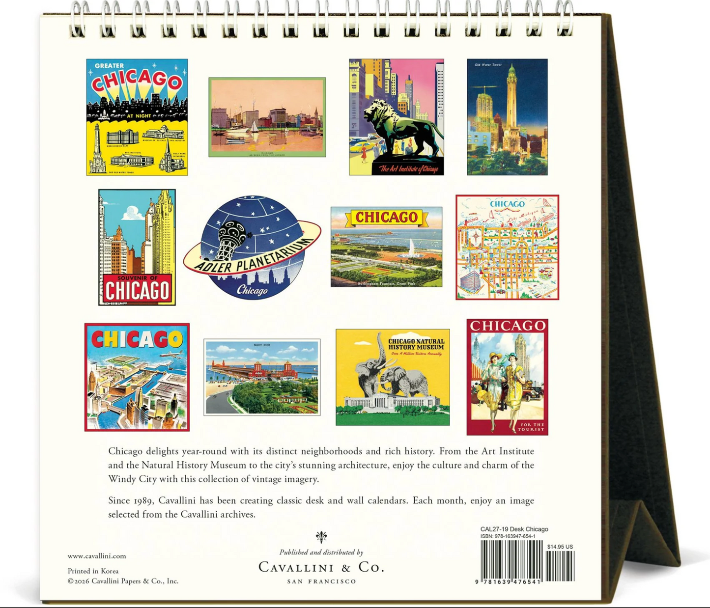 Cavallini & Co. 2027 Desk Calendar - Chicago