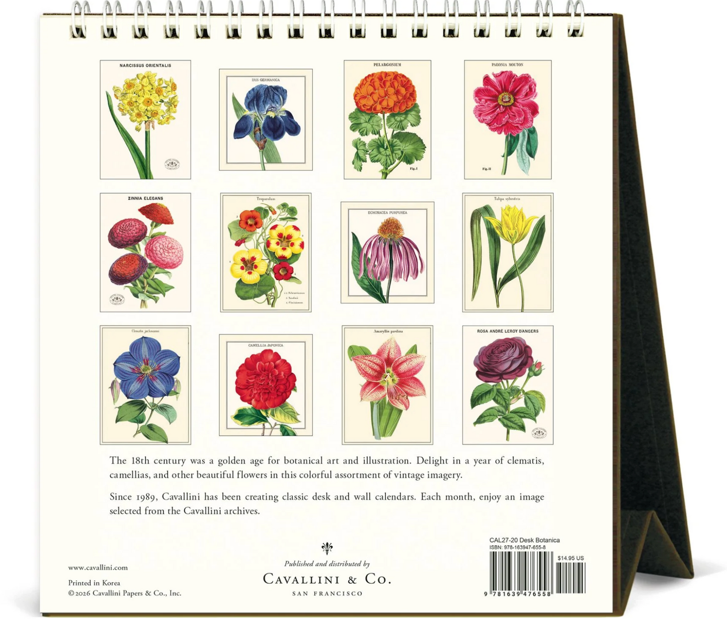 Cavallini & Co. 2027 Desk Calendar - Botanica