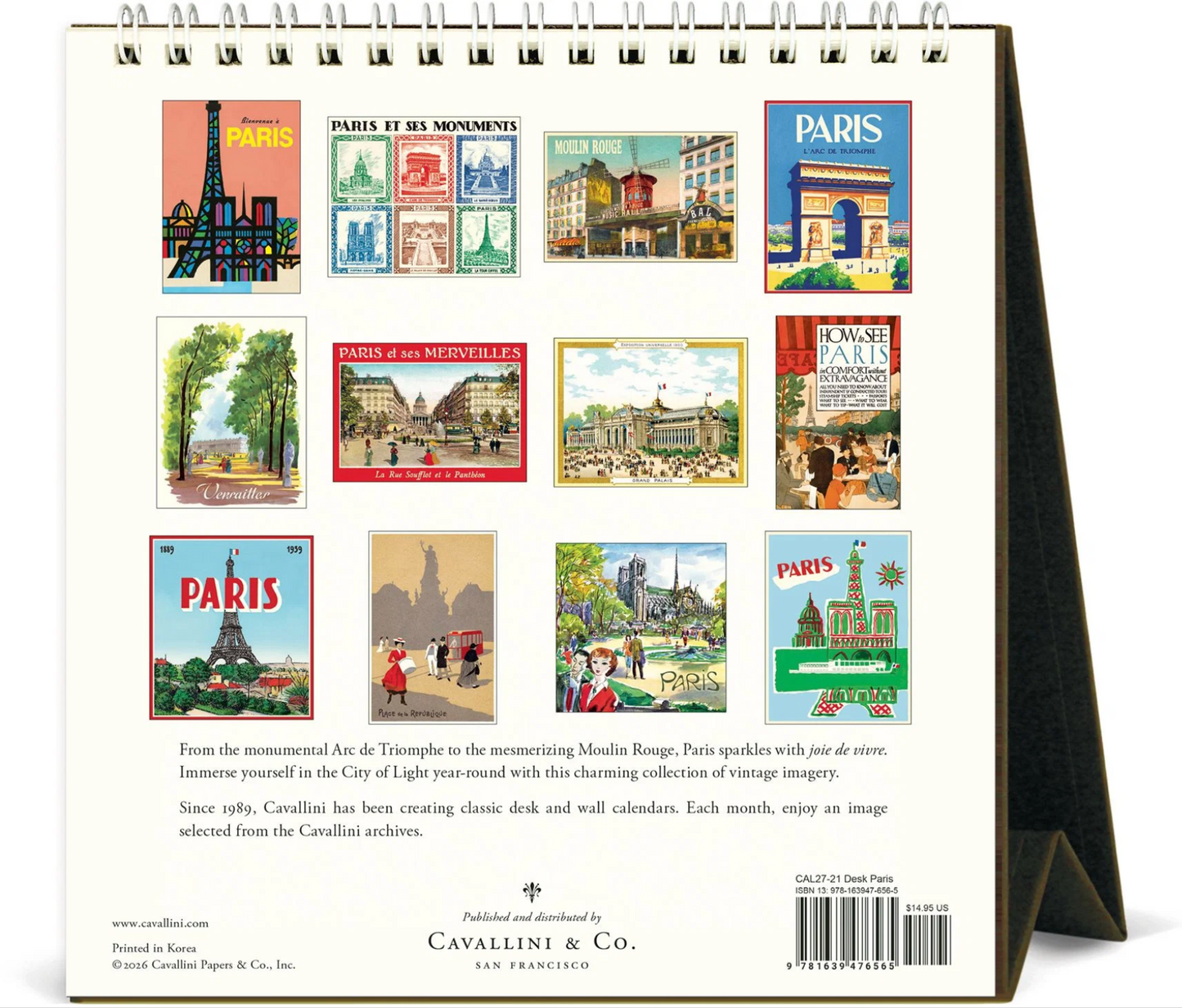 Cavallini & Co. 2027 Desk Calendar - Paris