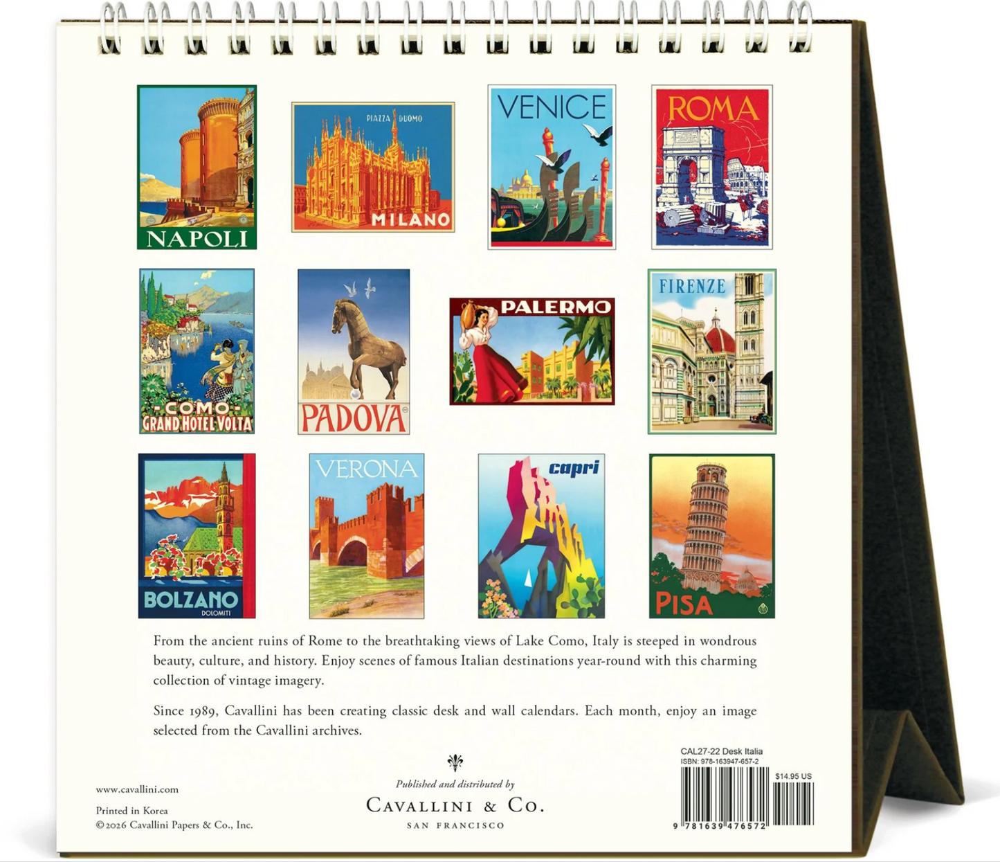 Cavallini & Co. 2027 Desk Calendar - Italia