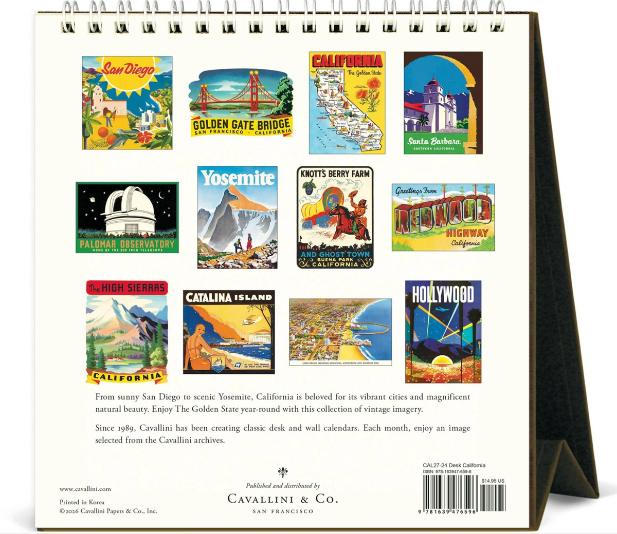 Cavallini & Co. 2027 Desk Calendar - California