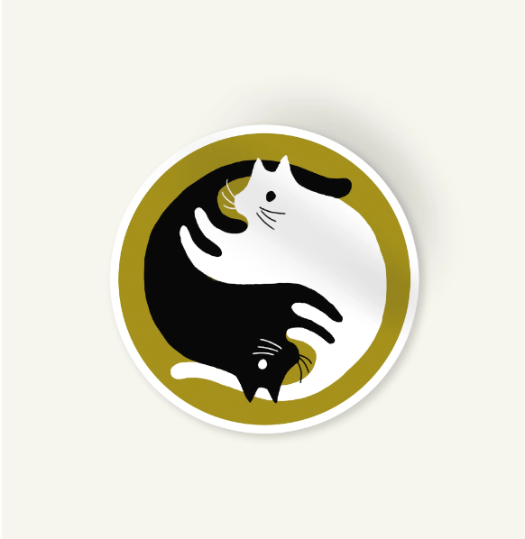 Ying Yang Cats Sticker