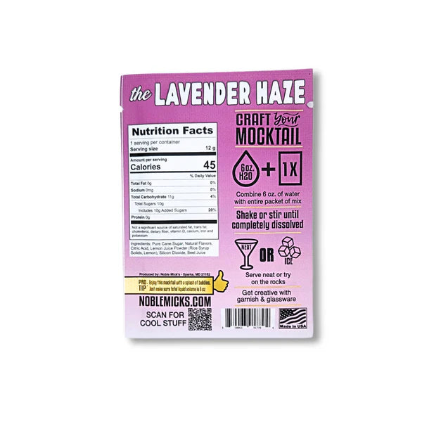 Single Serve Lavender Haze Mocktail Mix