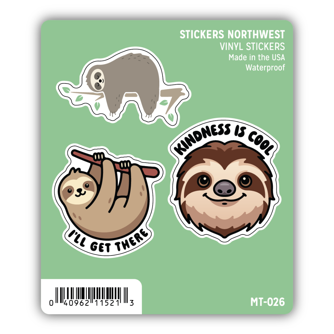 Sloth Mini Trio Sticker Set