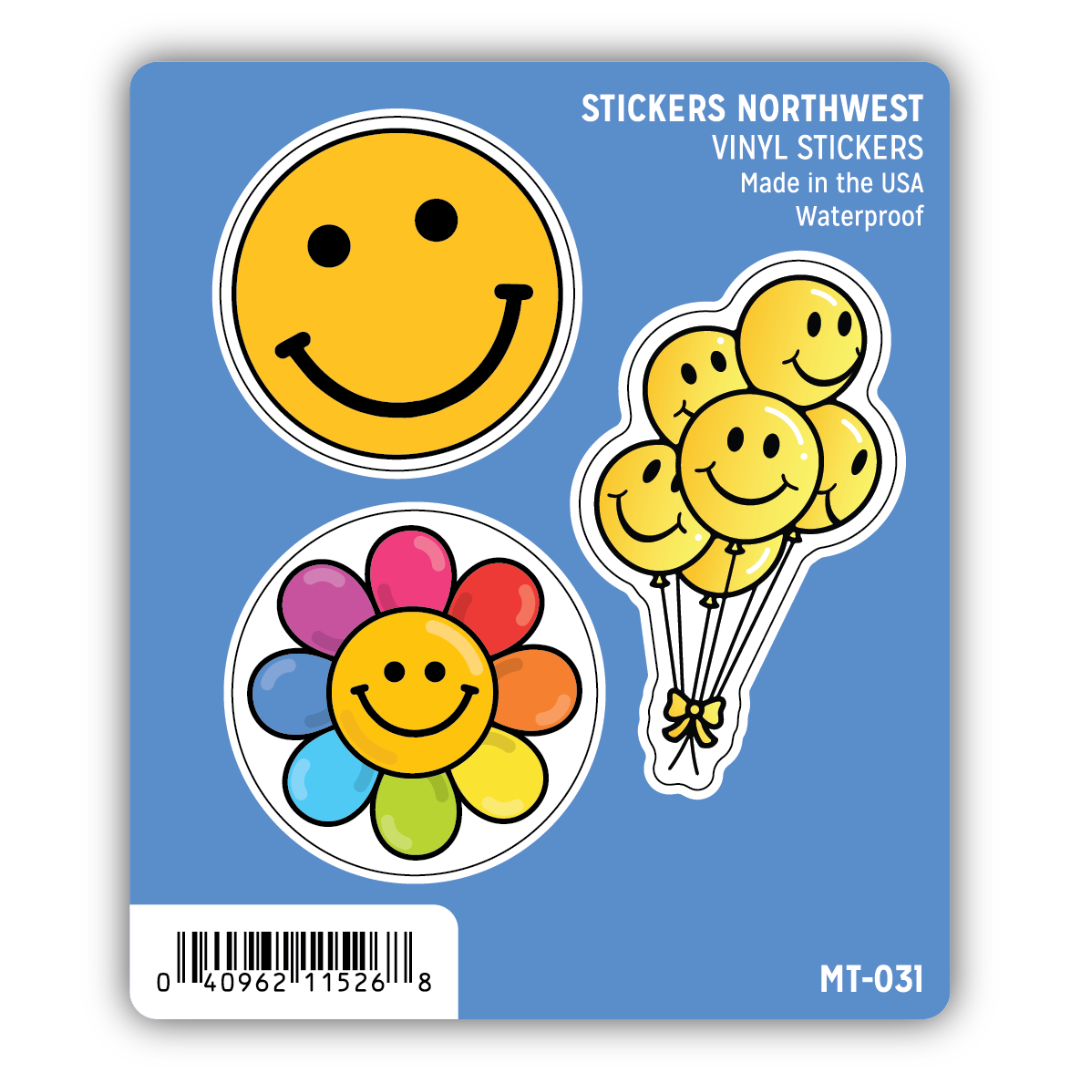 Smiley Face Mini Trio Sticker Set