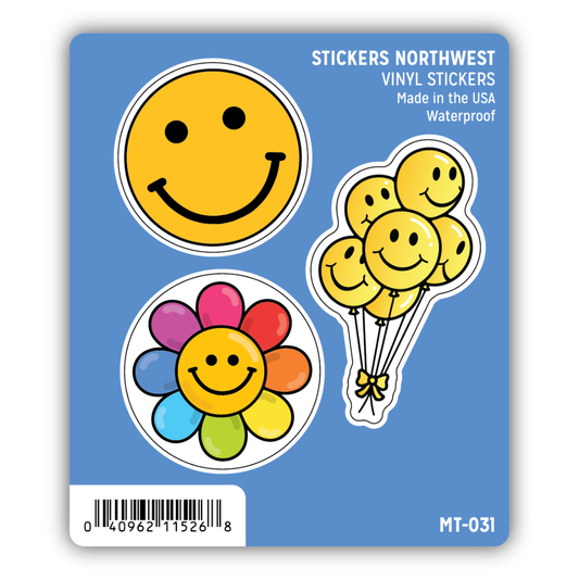 Smiley Face Mini Trio Sticker Set