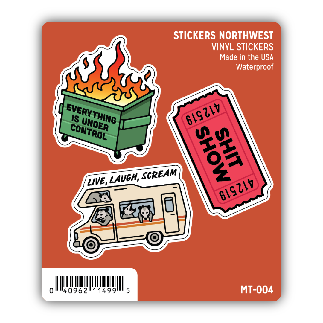 Snarky Everything Is Under Control Mini Trio Sticker Set