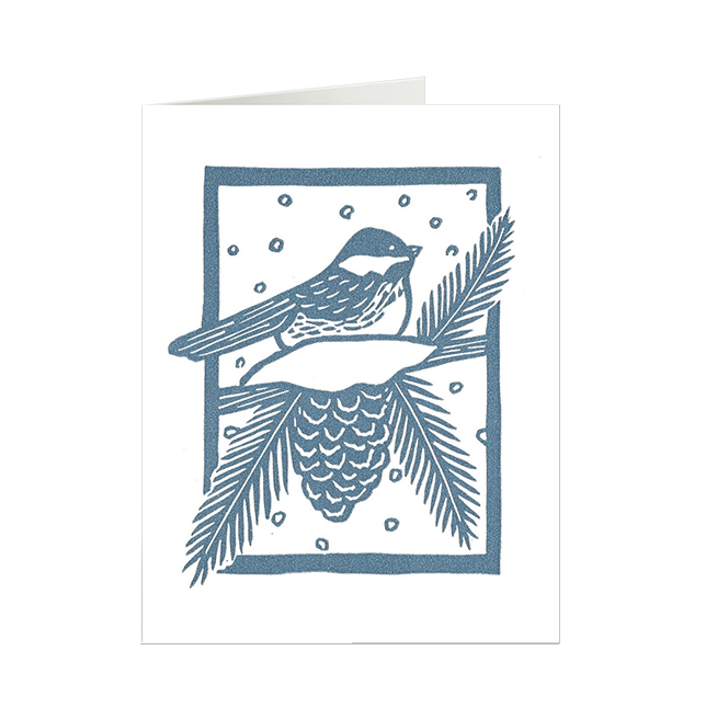 Snowy Chickadee Card