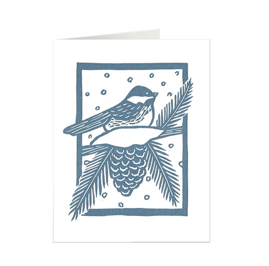 Snowy Chickadee Card