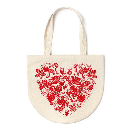 Strawberry Heart Round Tote