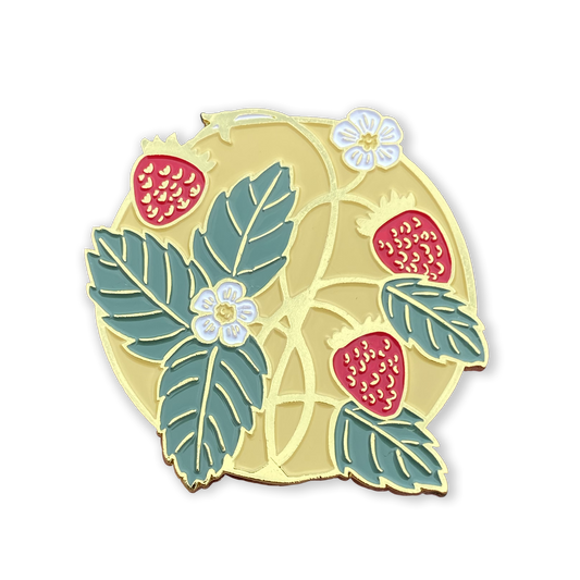 Summertime Strawberry Enamel Pin - Coxswain Press