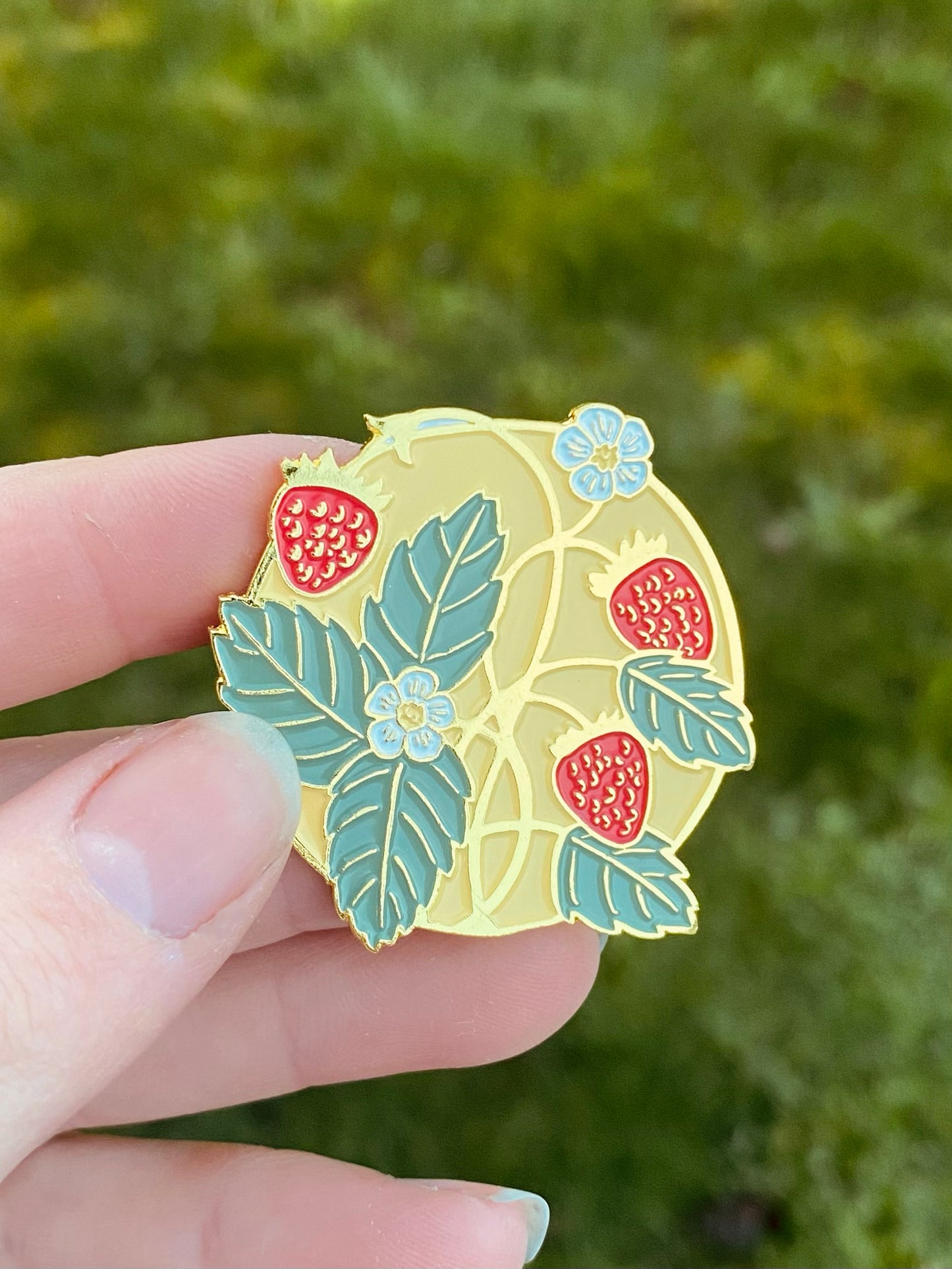 Summertime Strawberry Enamel Pin - Coxswain Press