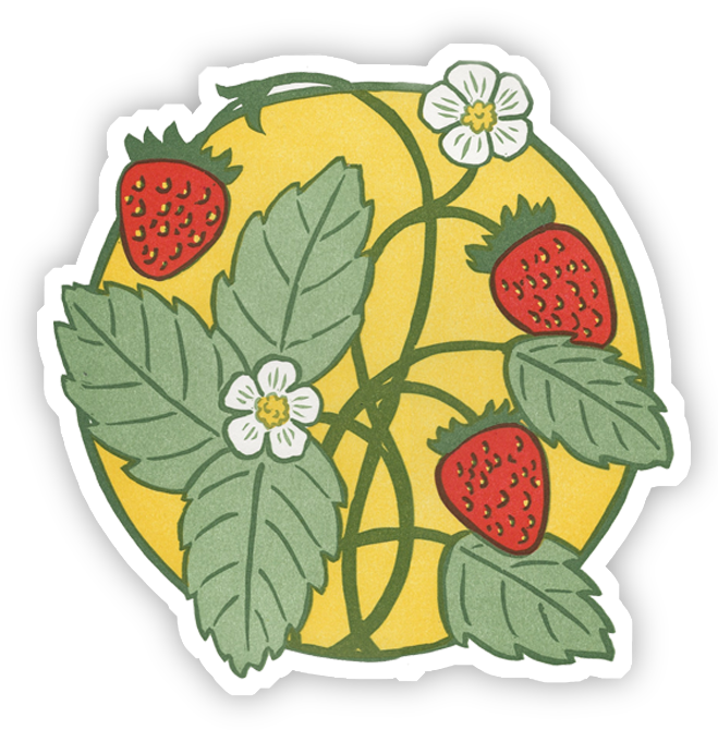 Summertime Strawberries Vinyl Sticker