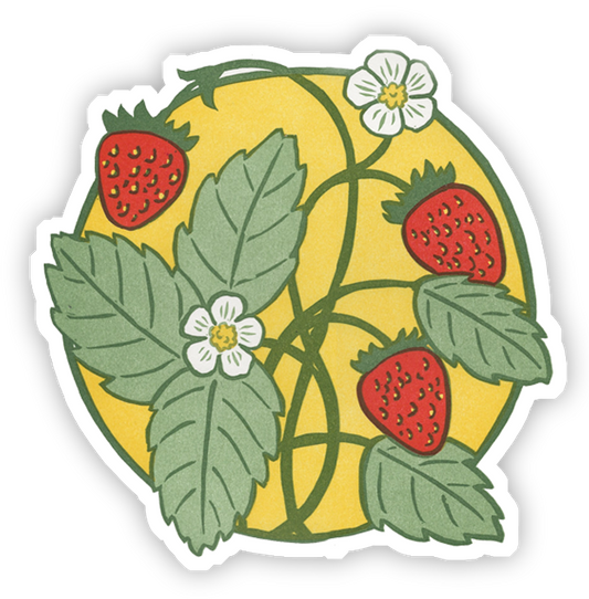 Summertime Strawberries Vinyl Sticker