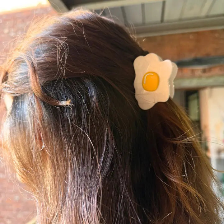 Sunny Side Egg Hair Claw Clip