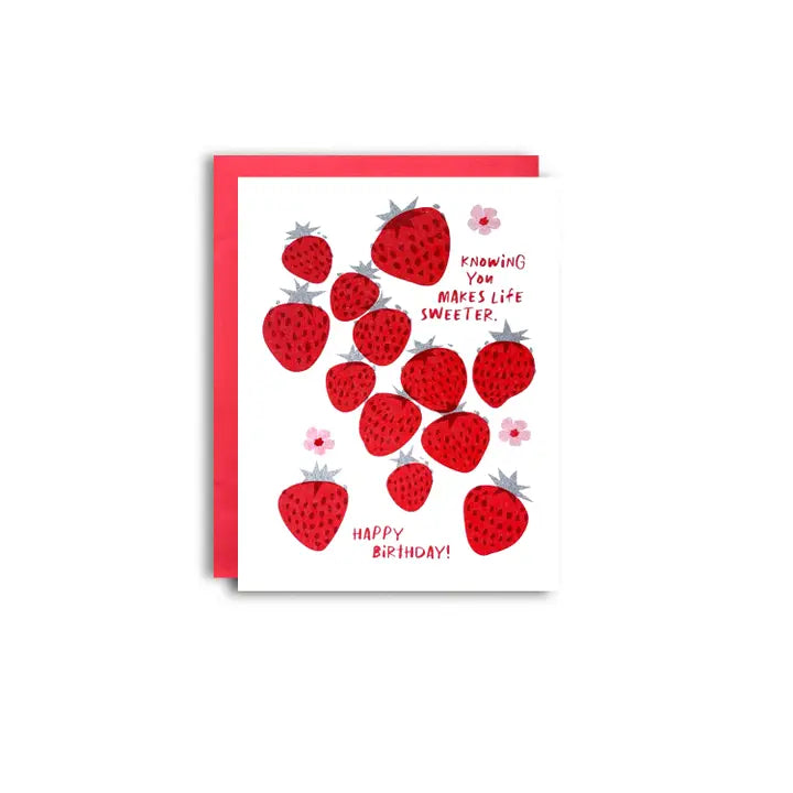 Sweet Strawberry Birthday Card 