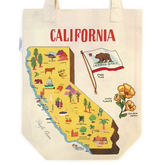 Cavallini & Co. Tote Bag - Map of California