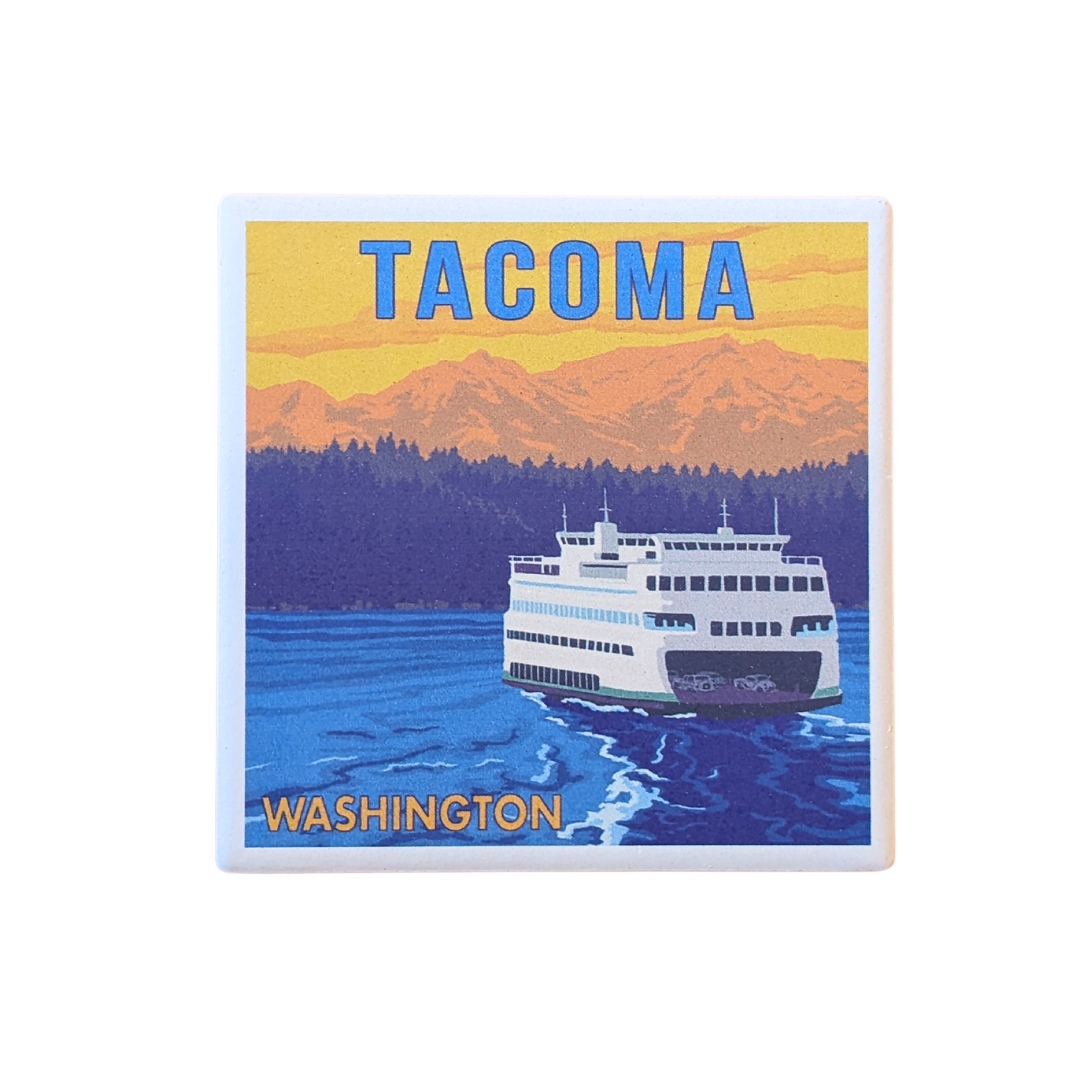 Tacoma, WA Ferry and Mountains Coaster