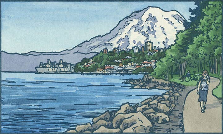 Tacoma Waterfront giclée print