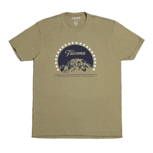 Tahoma Tee - Light Olive, Blue, White