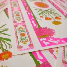 Load image into Gallery viewer, Pink Floral Riso Print
