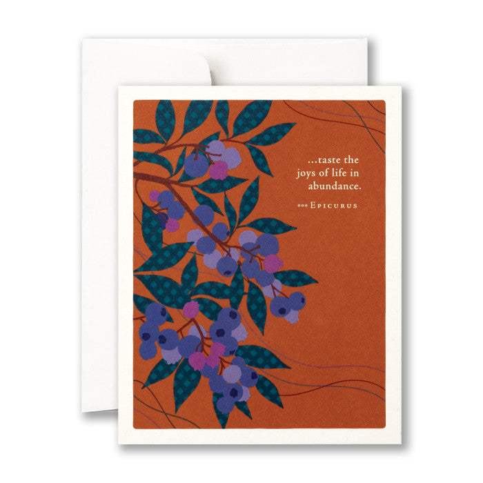 Greeting card with floral design and text on an orange background