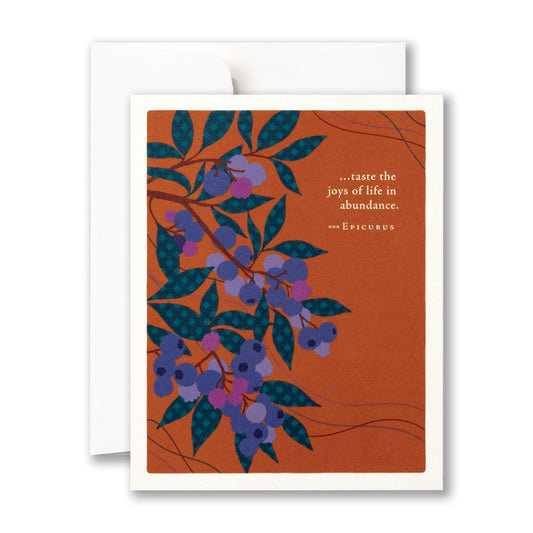Greeting card with floral design and text on an orange background