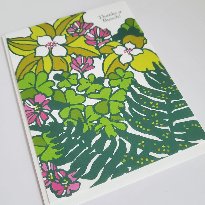 Thanks A Bunch Fern & Clover Botanical Greeting Card