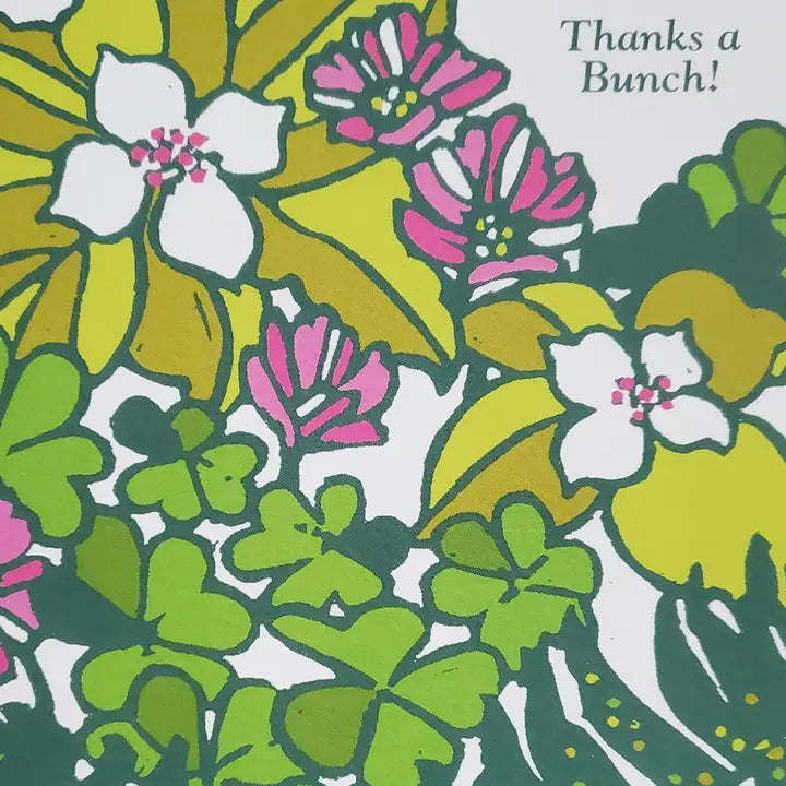 Thanks A Bunch Fern & Clover Botanical Greeting Card