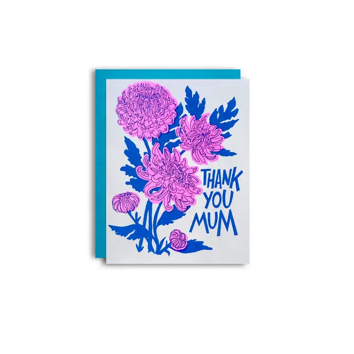 Mother's Day Greeting card with Thank You Mum text